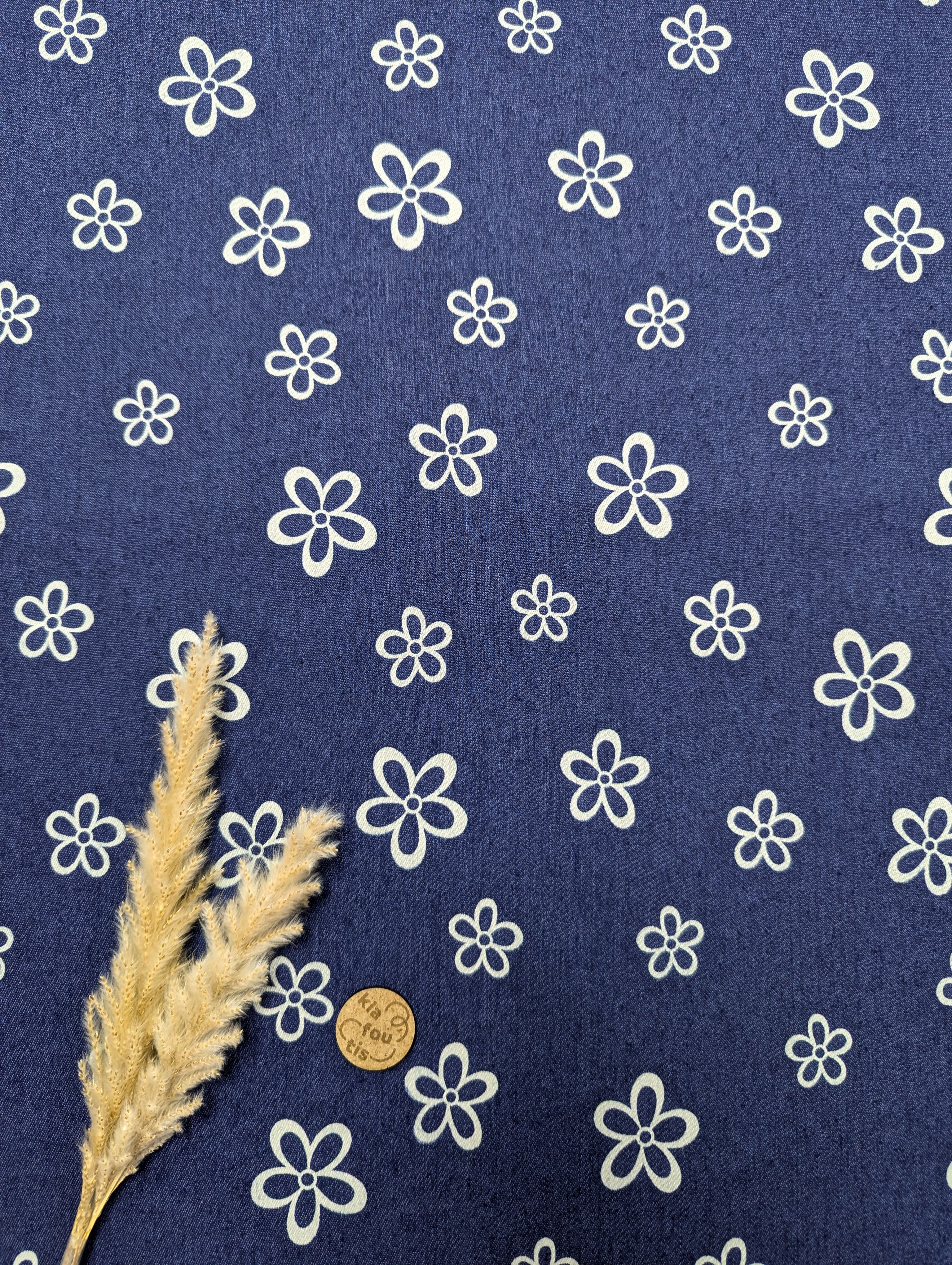 Jeans stretch léger de coton - fleurs