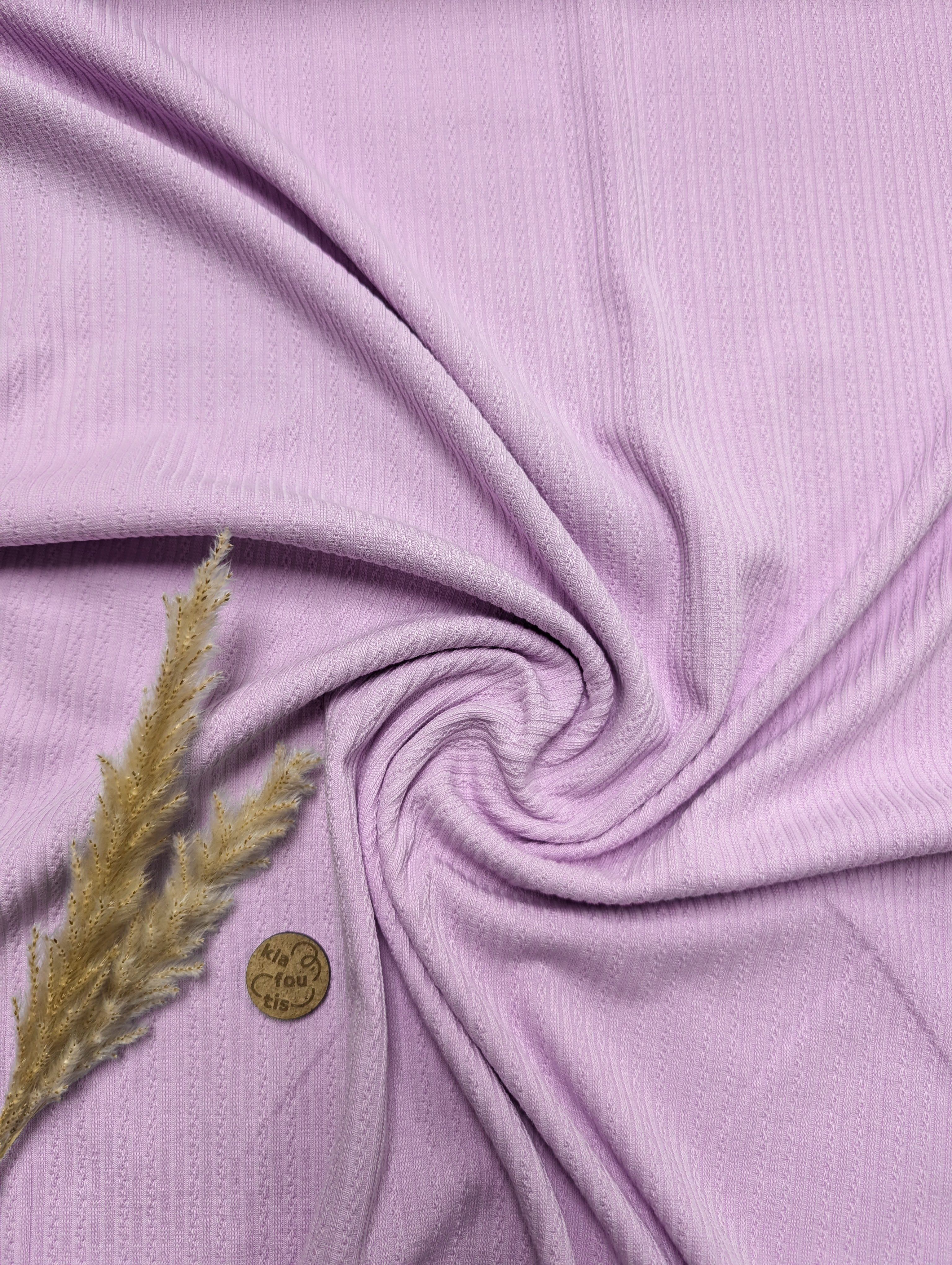 Jersey de coton effet tricoté - lilas
