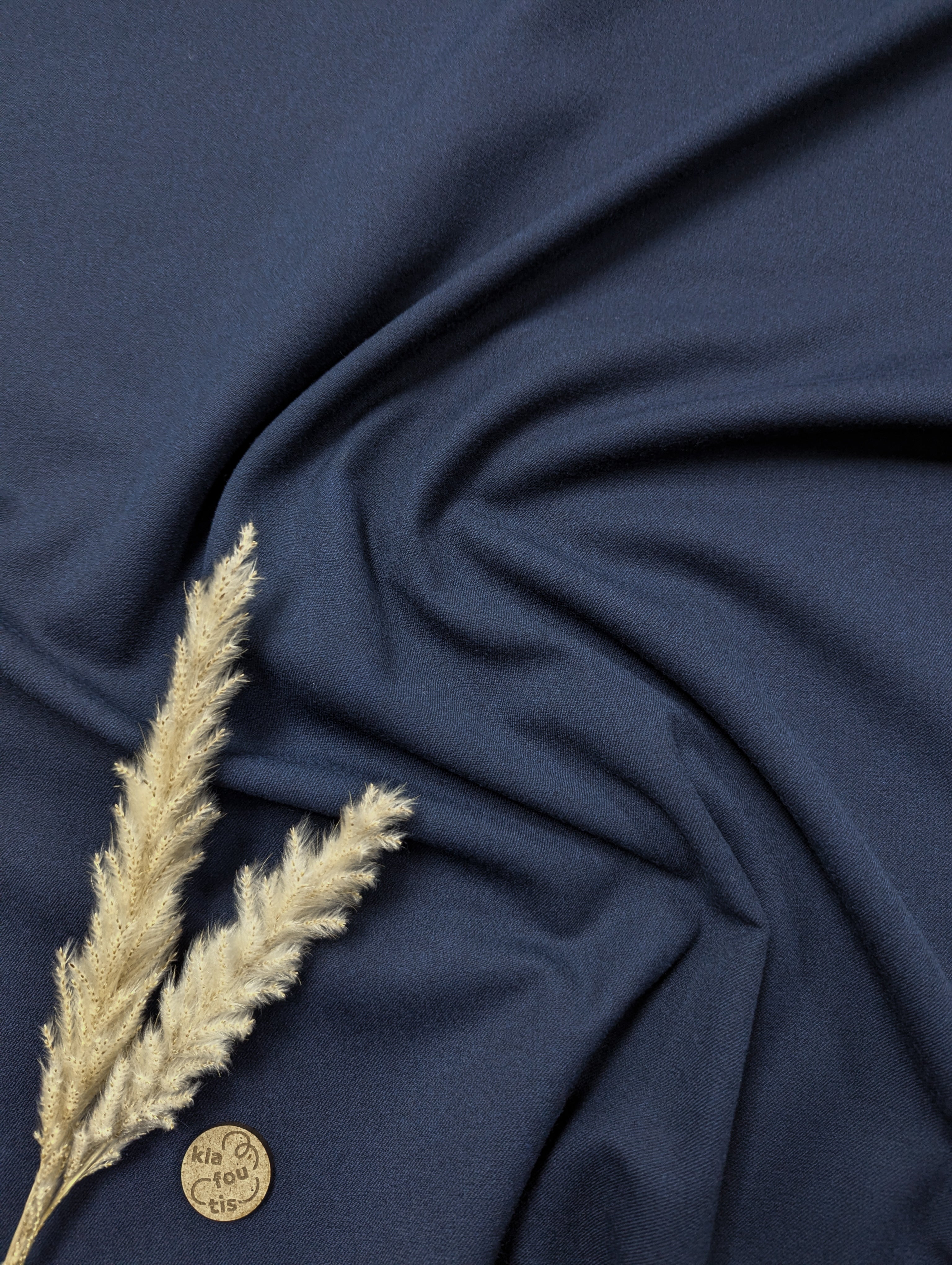 Gabardine de viscose stretch - Bleu marine