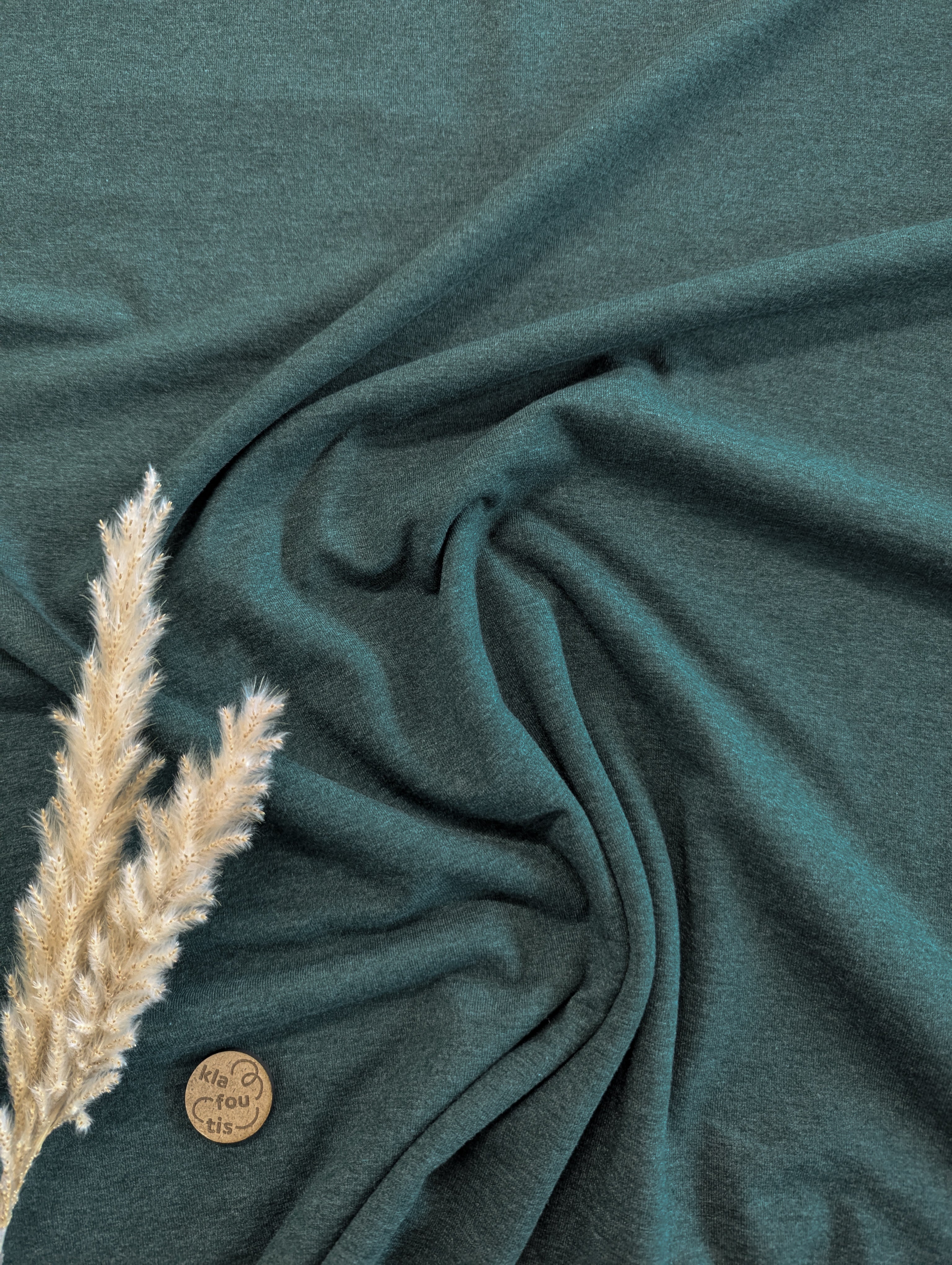Jersey de coton - Vert bouteille chiné