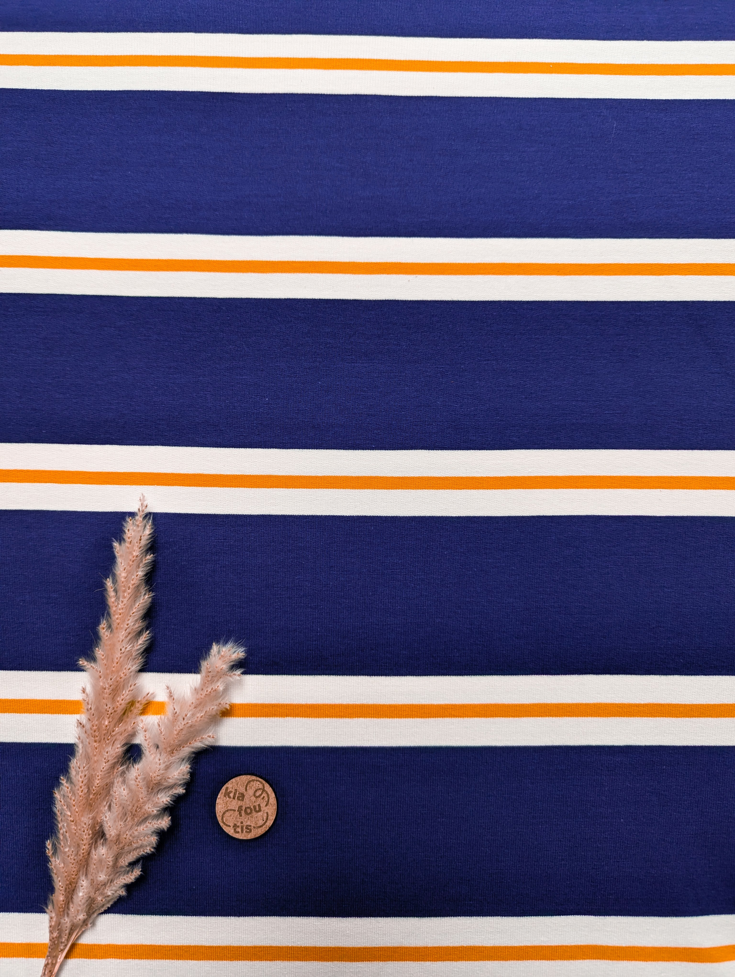 French terry bleu royal - marinière originale