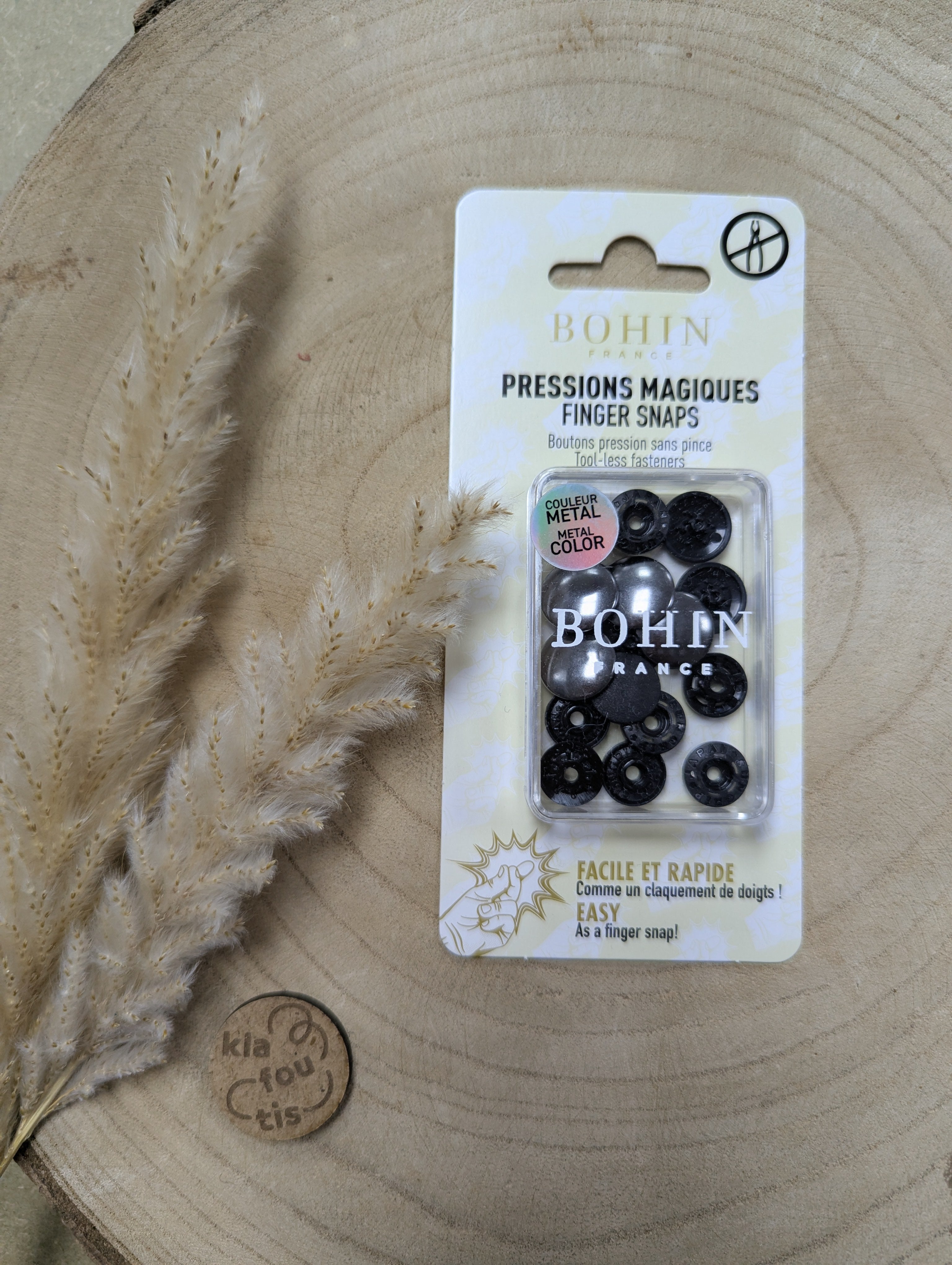 Pressions magiques sans pince Bohin - argent