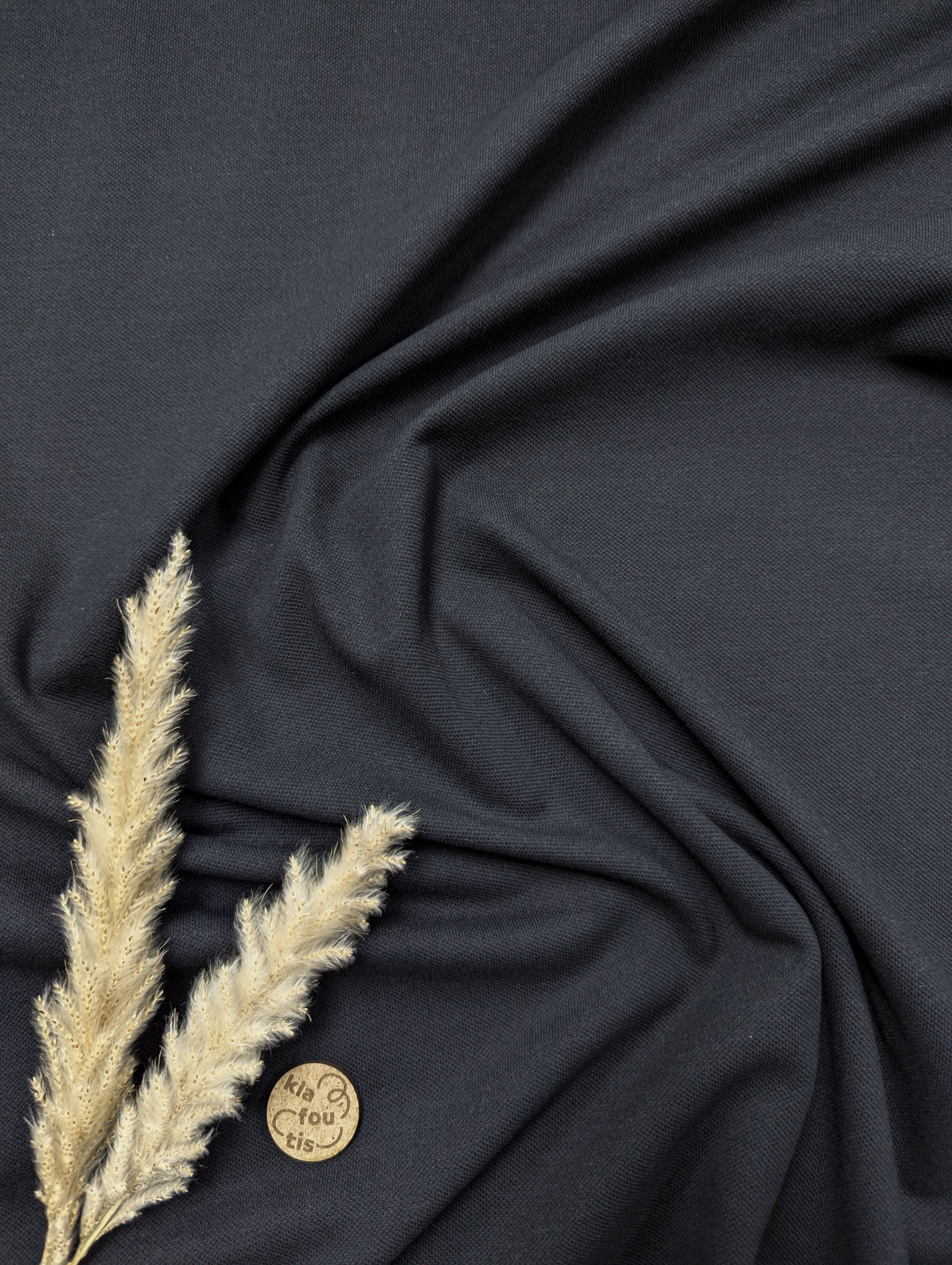 Jersey piqué de coton - maille polo - noir