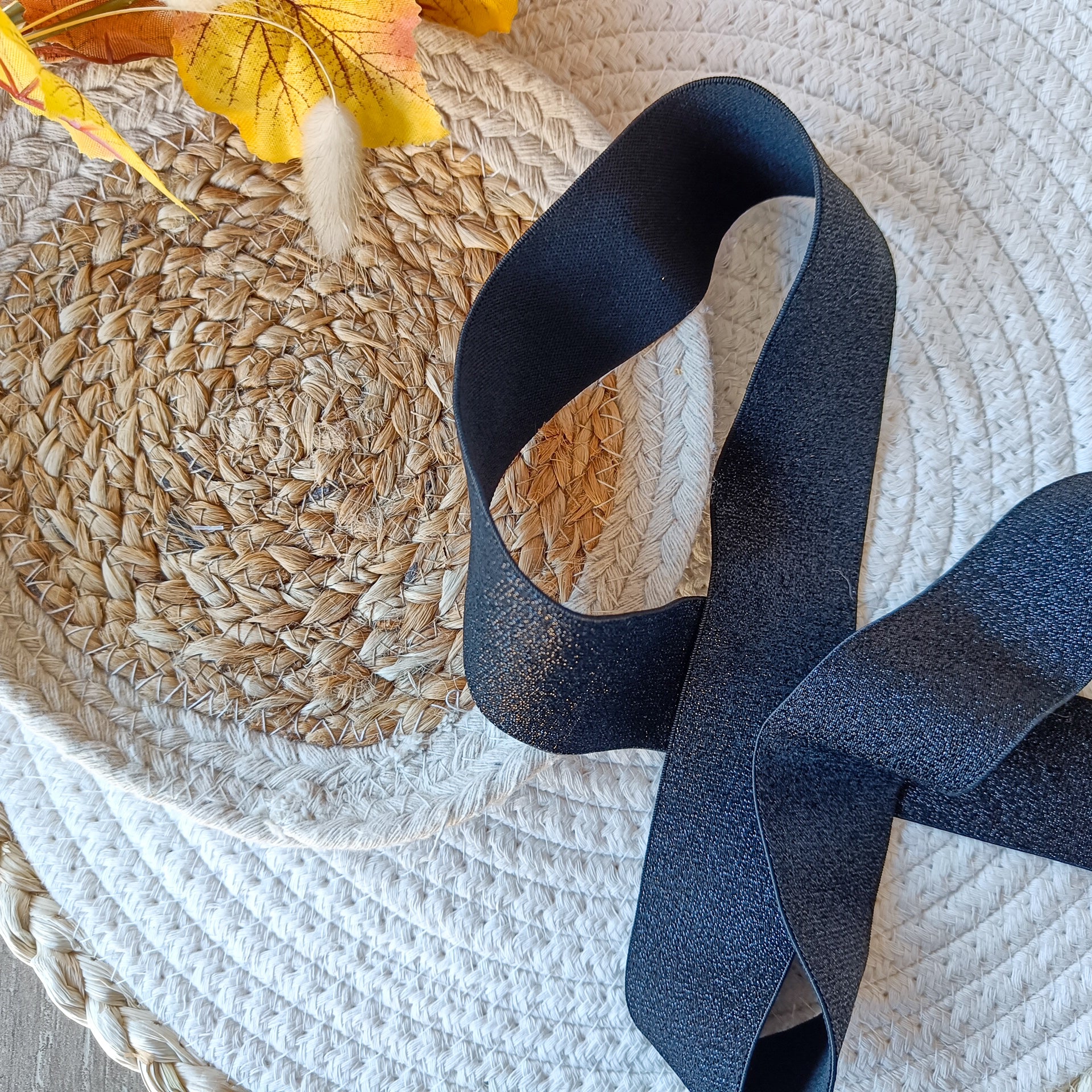 Elastique noir lurex 40 mm