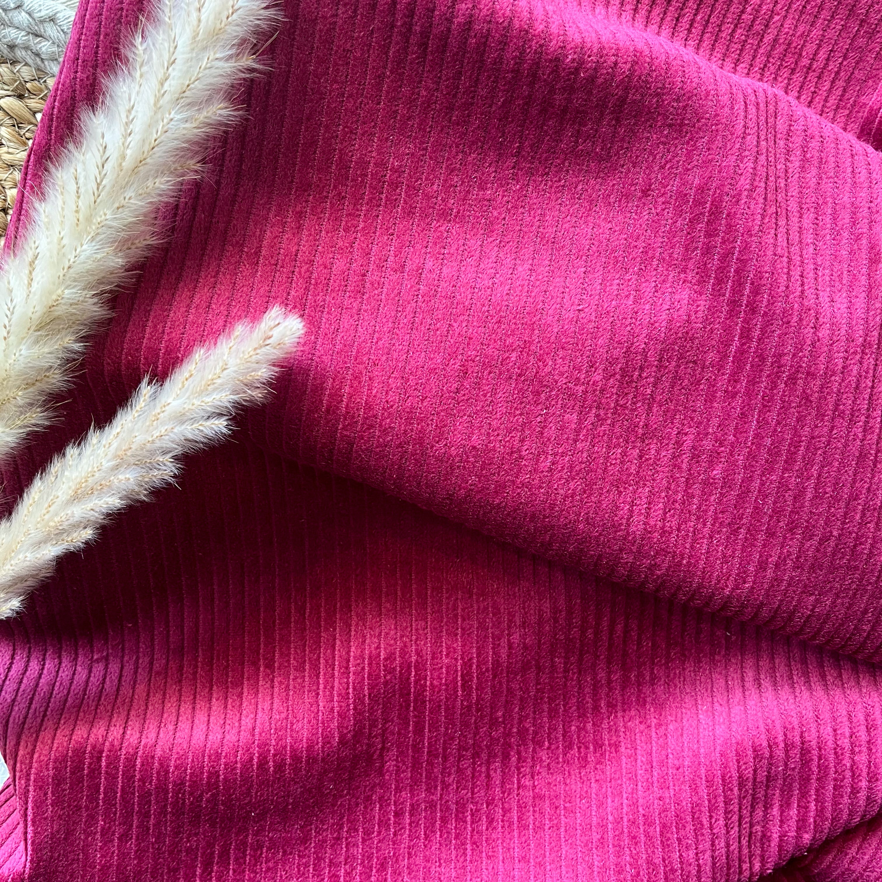 Velours côtelé lavé - Framboise