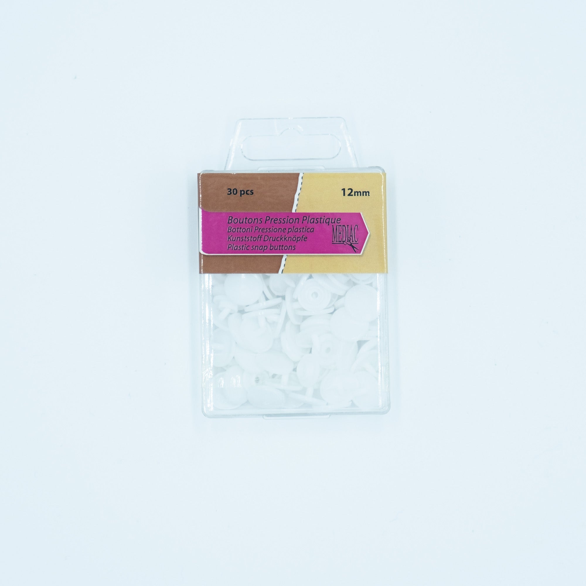 Pressions en plastique - blanc