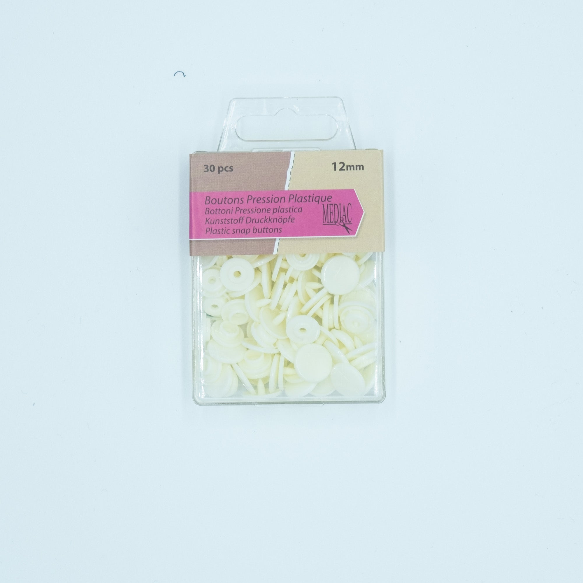 Pressions en plastique - blanc crème