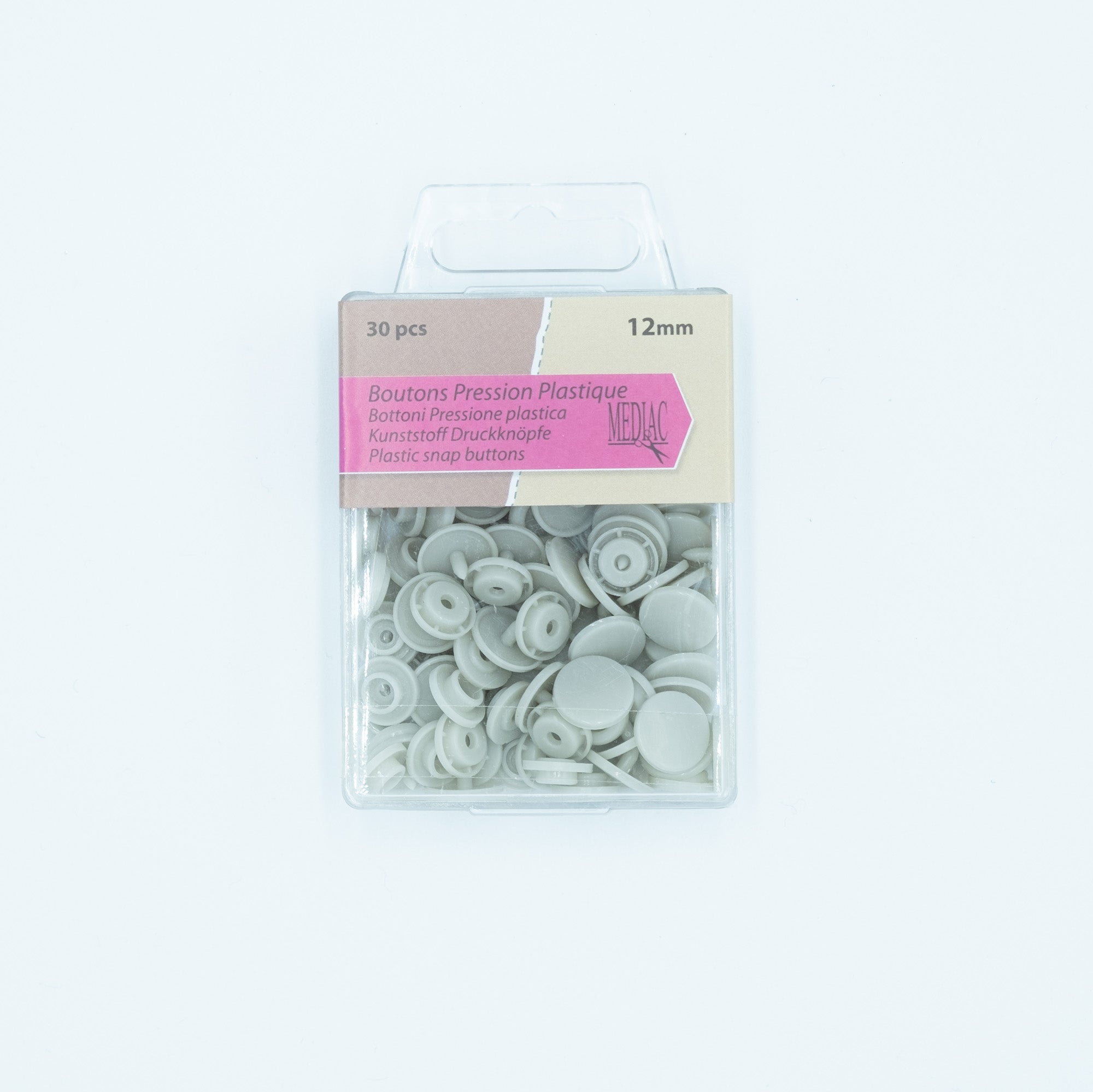 Pressions en plastique - gris clair