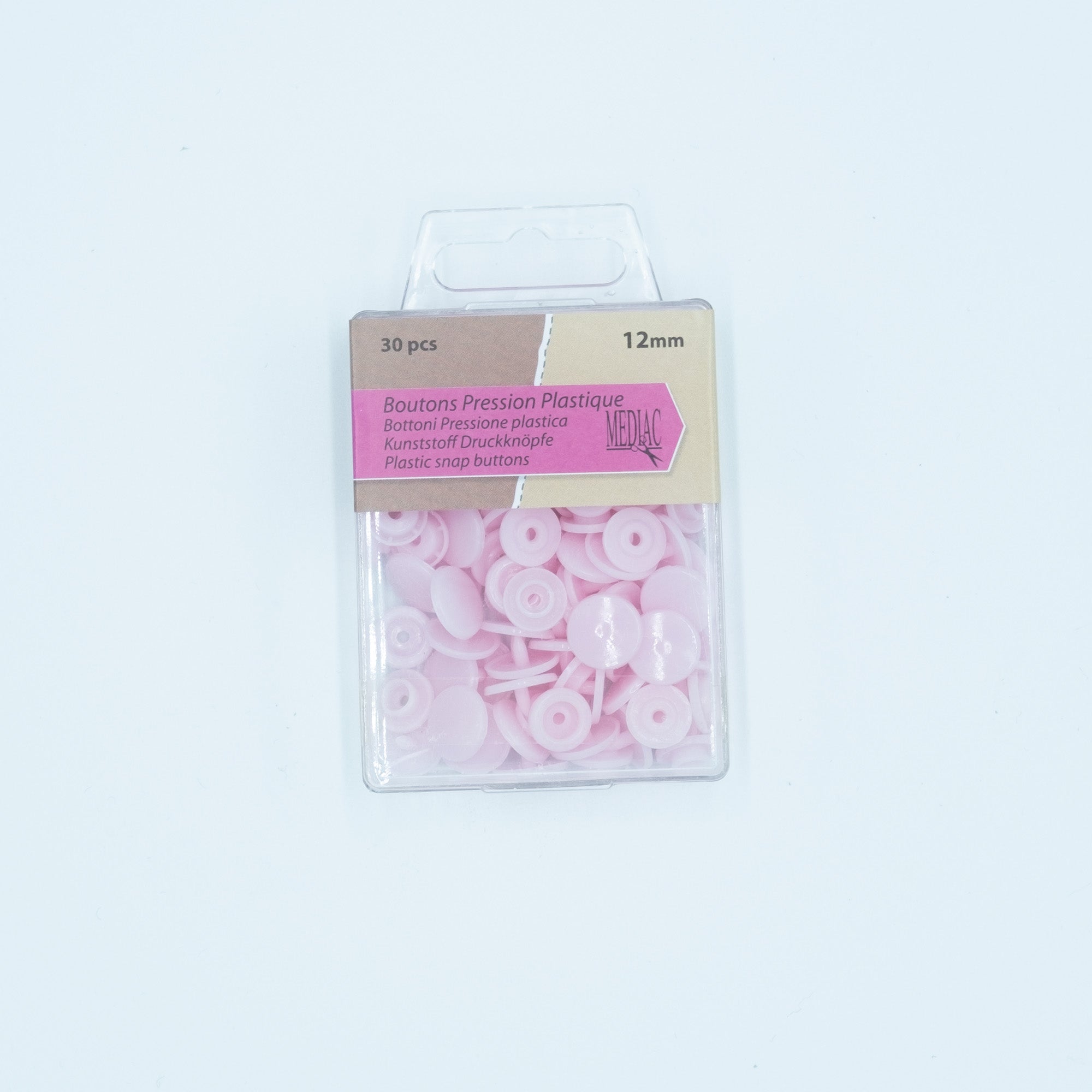 Pressions en plastique - rose clair