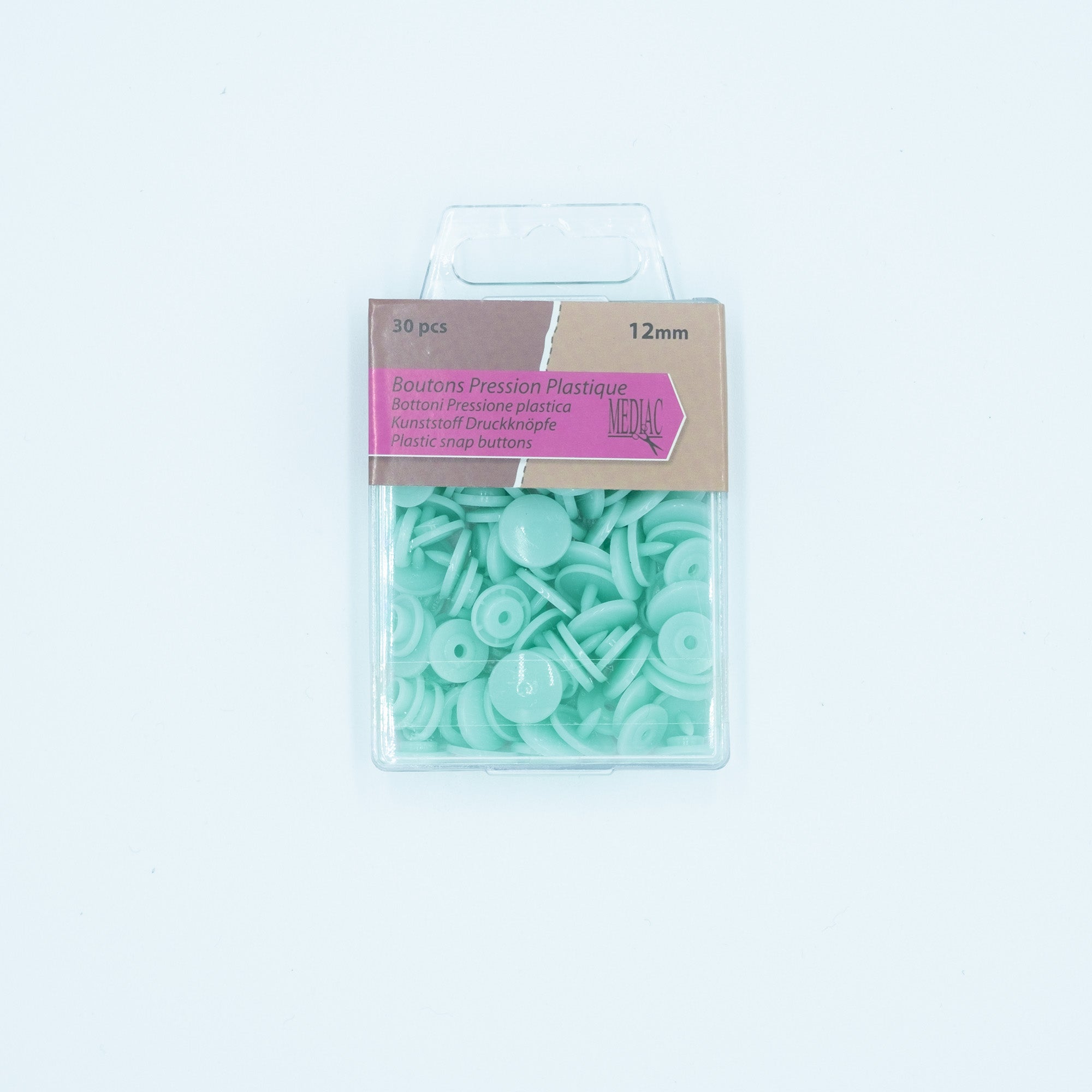 Pressions en plastique - vert menthe